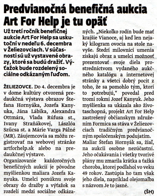 11- Predvianočná benefičná aukcia Art For Help je tu opäť