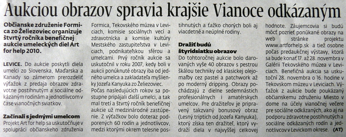 04- Aukciou obrazov spravia krajšie vianoce odkázyným